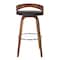 Armen Living Sonia 30" Bar Height Swivel Brown Faux Leather and Walnut Wood Bar Stool LCSOBABRWA30 - alternate 4